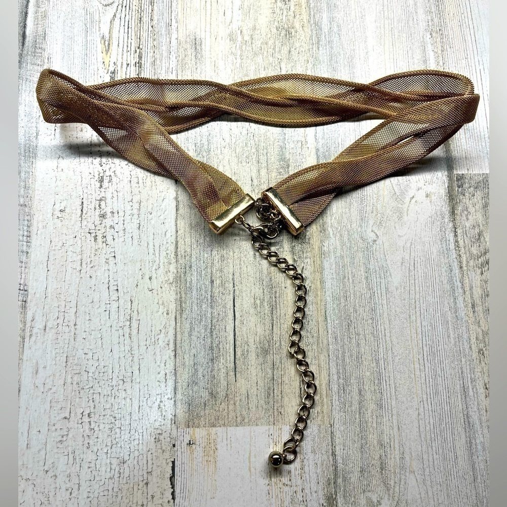 Gold mesh metal chain belt